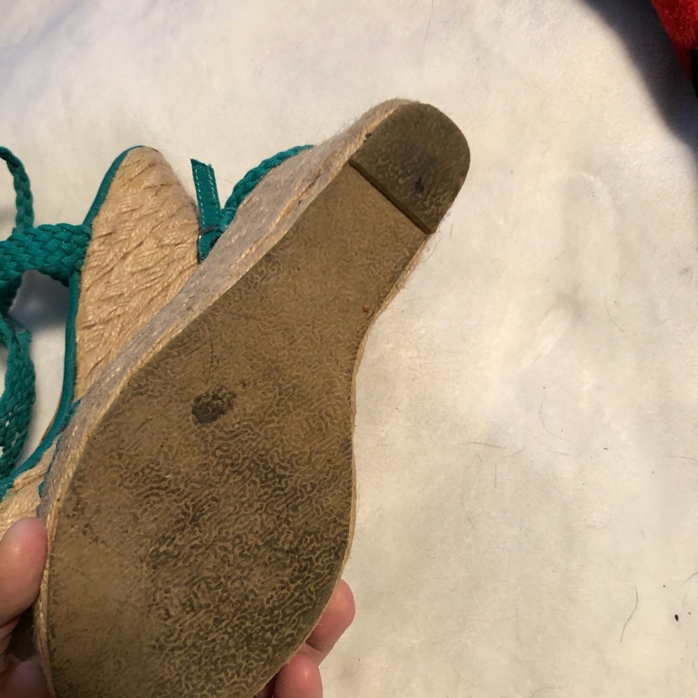 Turquoise Wedge Sandals - Picture 4 of 4